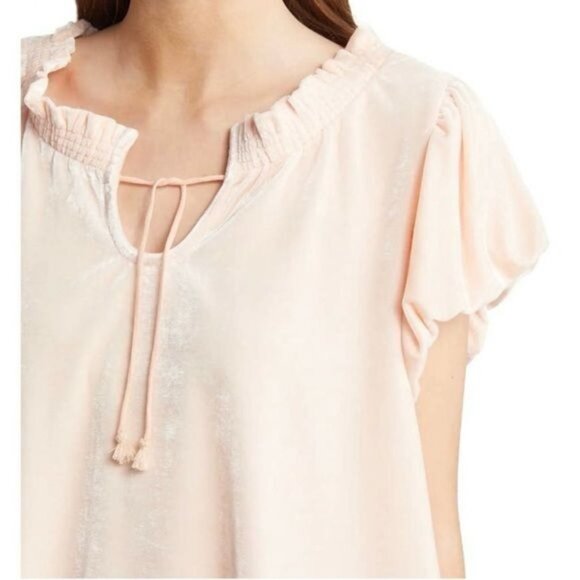 New Free People Terese Velour Crop Top in Pink Size S - Picture 10 of 11